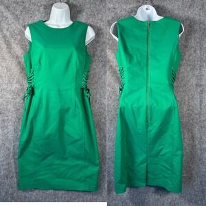 Calvin Klein Side Lace Up Sheath Kelly Green Dress Size 6 Career‎ Office